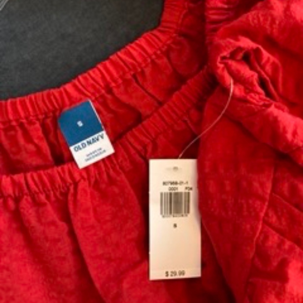Old Navy Red Blouse Size Small Puff‎ Sleeve NWT - Picture 4 of 5